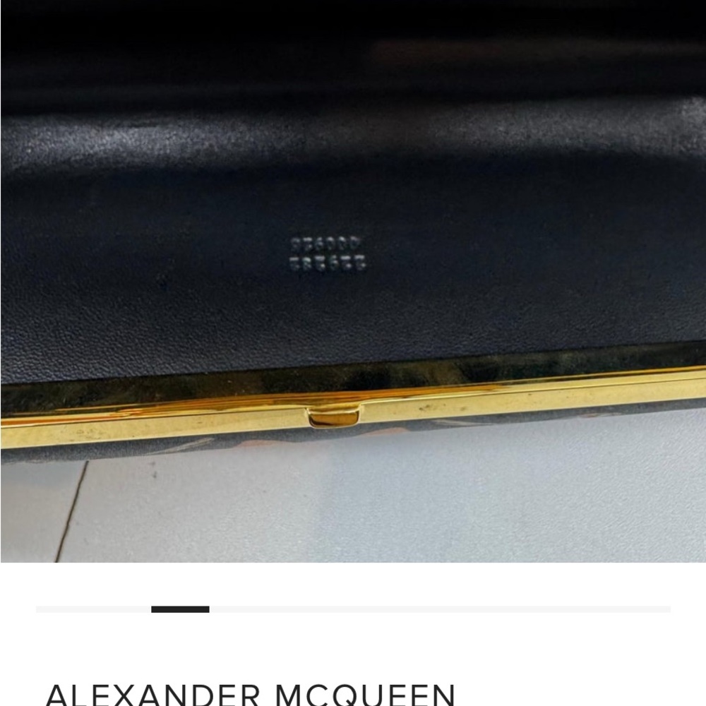 Designer Black Clutch with Gold Accents - Picture 5 of 11
